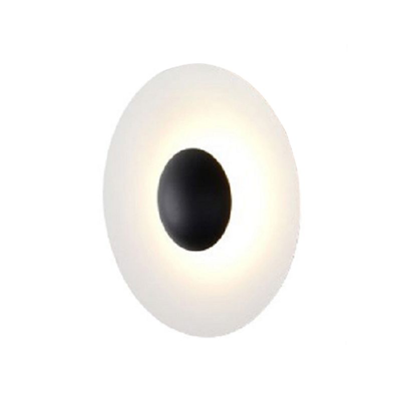 Postmodern Iron Wall Light Circle Shape LED Wall Lamp with Metal Shade for Bedroom