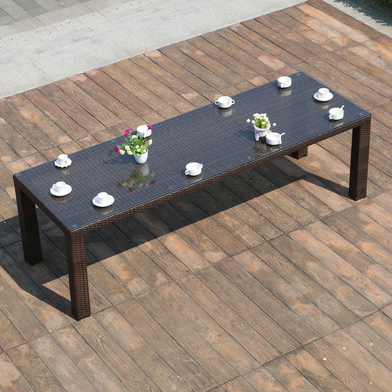 Outdoor Patio Dining Table Set 1/9/11 Pcs Plastic Wicker Frame Patio Table and Chairs