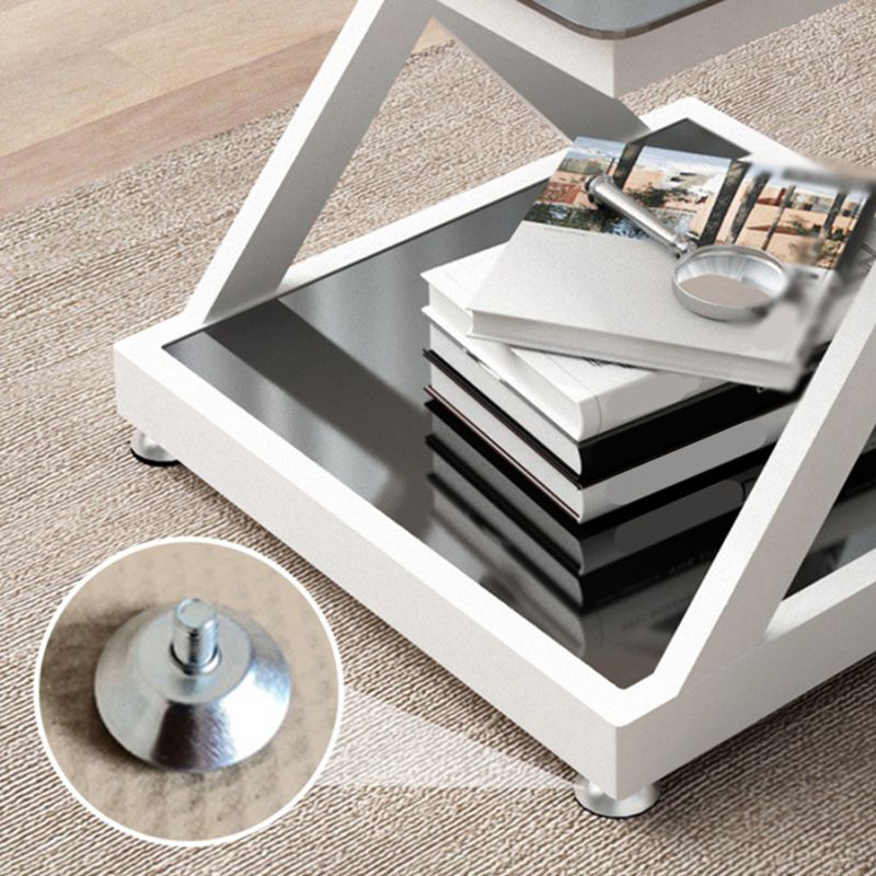 Contemporary  Abstract End Table  Side Table with Storage for Bedroom