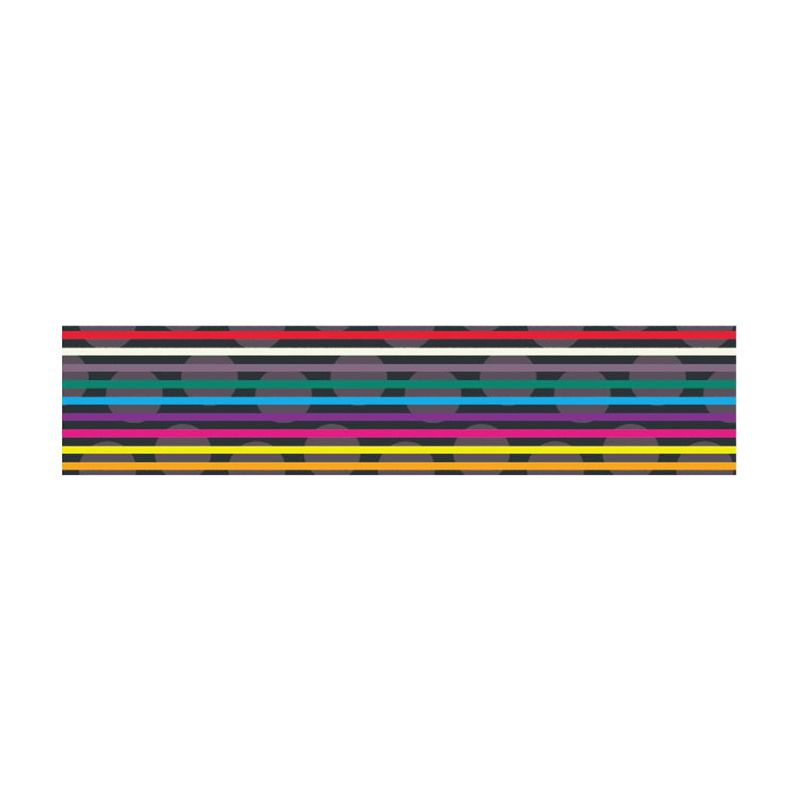 Rainbow Lines Wallpaper Border Modern Peel and Paste Living Room Wall Art, 6.5' L x 4" W