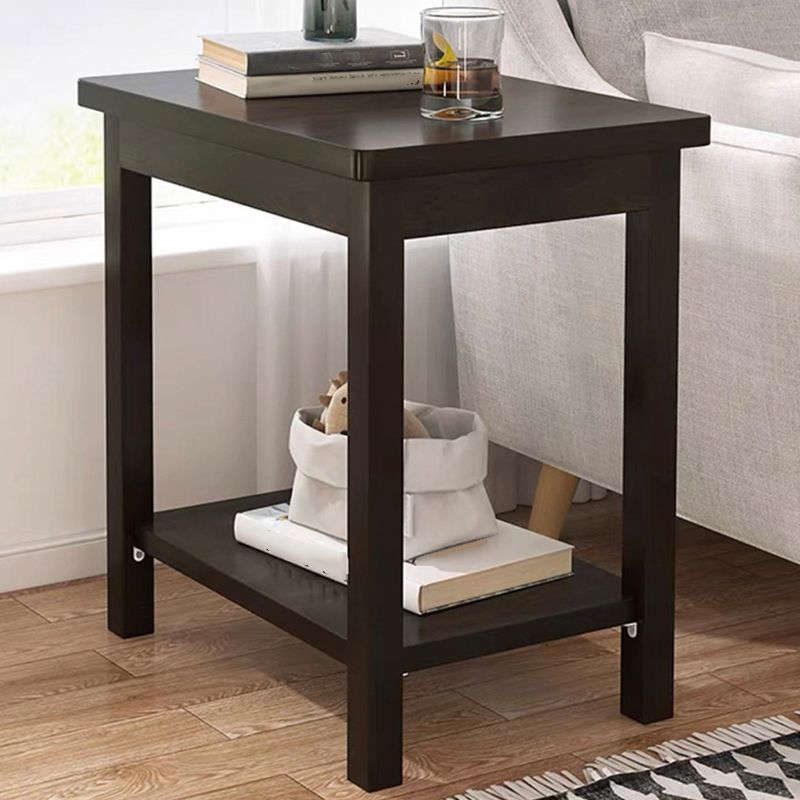 Modern Style Cocktail Table Artificial Wood Black/wood Color Square Coffee Table