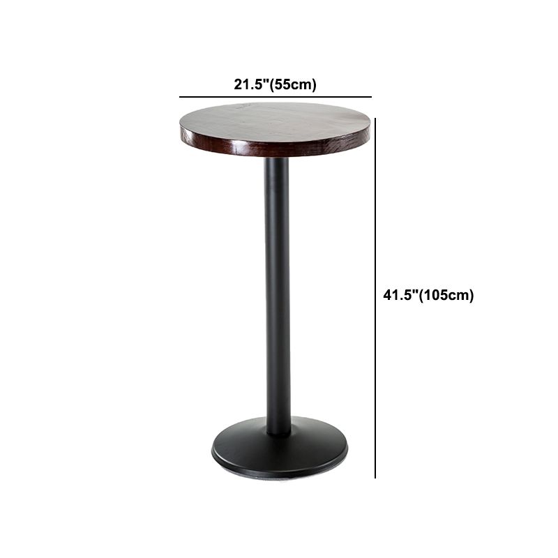 Industrial 1/2/3 Pieces Solid Wood Bar Table Set Round Counter Set for Home Use