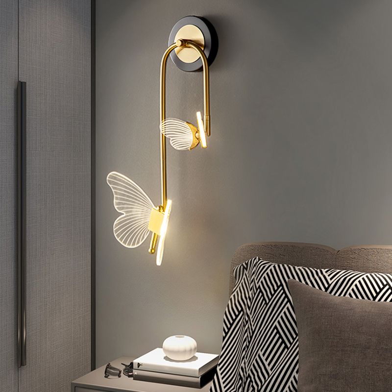Nordic Style Iron Wall Light Butterflies Shape Wall Lamp for Children's Room