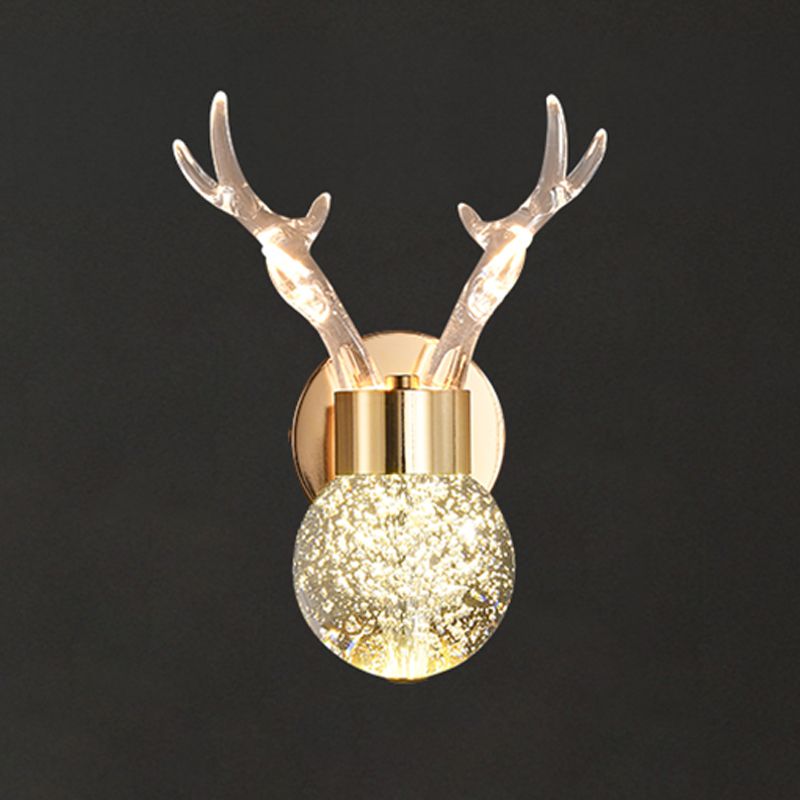 Crystal Unique Wall Sconce Modern 3 Lights Wall Mount Light Fixture in Gold