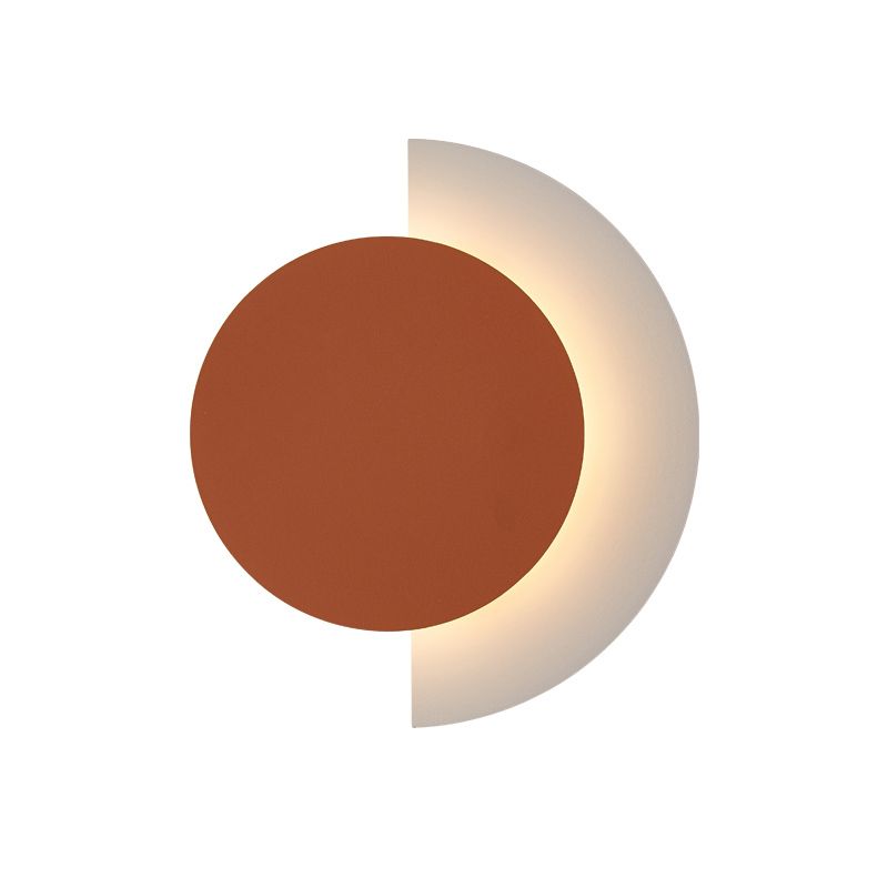 Round Shape Metal Wall Lights Modern Style Wall Mounted Light Fixtures