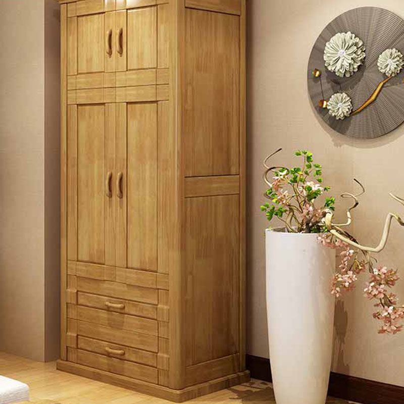 Rubberwood Traditional Storage Cabinet Matte Finish Cabinet for Bedroom