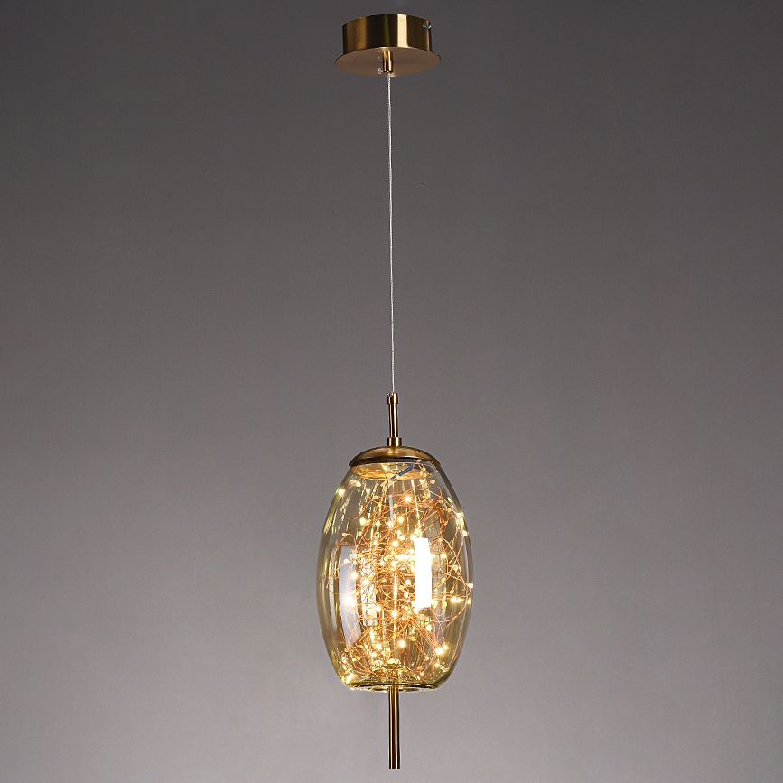 Geometric Shape Glass Hanging Light Modern Style 1 Light Hanging Light Fixtures