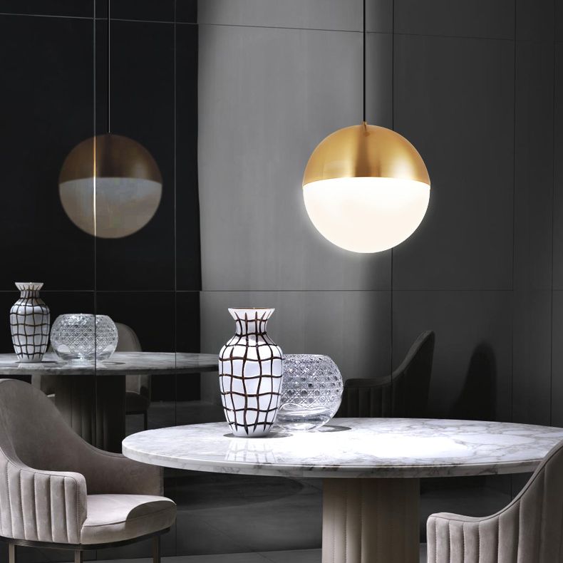 Global Metal Hanging Ceiling Light Minimalist Style Coppery Pendant Ceiling Light