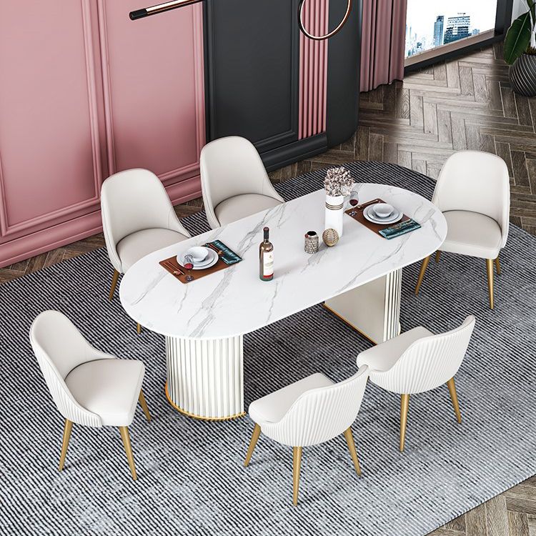 Traditional Luxury Dining Table Oval Sintered Stone Table for Home