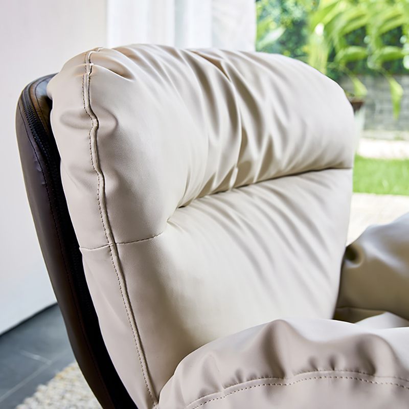 Scandinavian Parsons Chair with Removable Cushions in Faux Leather/Linen Blend