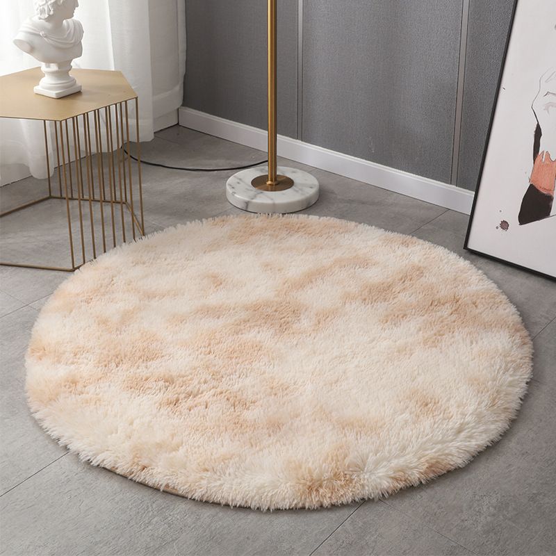 Modern Round Plush Rug Polyester Indoor Rug Stain Resistant Area Carpet for Living Room