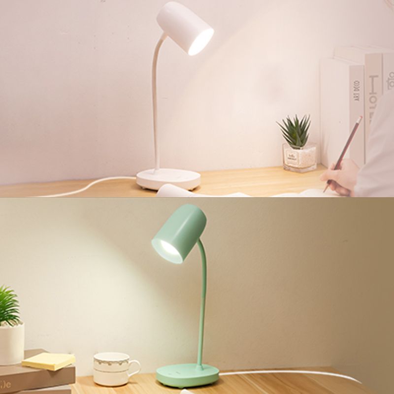 Lampada da tavolo in stile minimalista moderno con porta di plastica USB 1 luce da tavolo per la scrivania