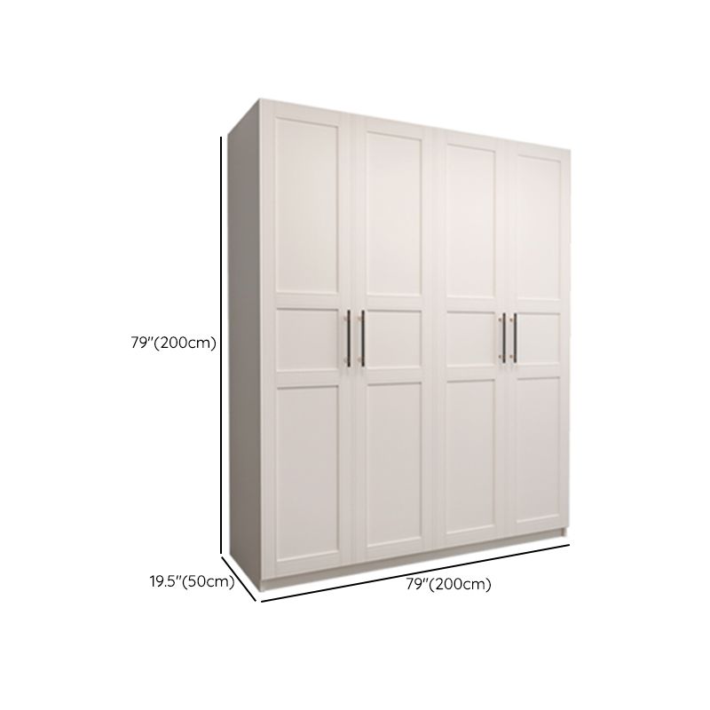 Engineered Wood Wardrobe Armoire Modern White Wardrobe Cabinet