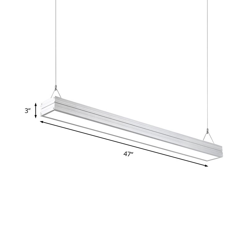 White/Silver/Black Ridged Case Suspension Lamp Contemporary Metal Led Pendant Ceiling Light in White/Natural Light