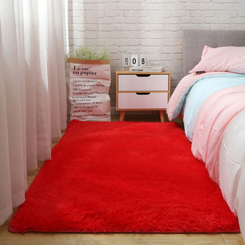 Natural Plain Shag Carpet Polyester Area Rug Stain Resistant Indoor Carpet for Adults Bedroom