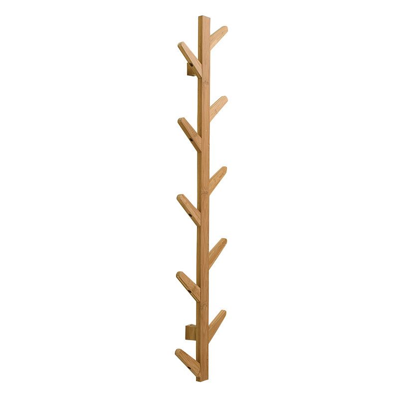 Contemporary Coat Hanger Wall-mounted Wooden Coat Hanger with Hooks