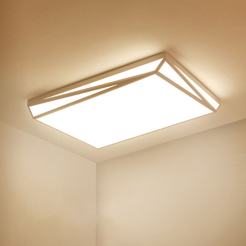 Place blanche / Boîte rectangulaire Plafond ébullition Voyant simple Acrylique Flushmount Lighting for Guest Room