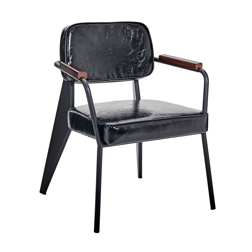Chaise de salle à manger industrielle en métal, bras ouvert, chaise latérale de salle à manger pour usage domestique