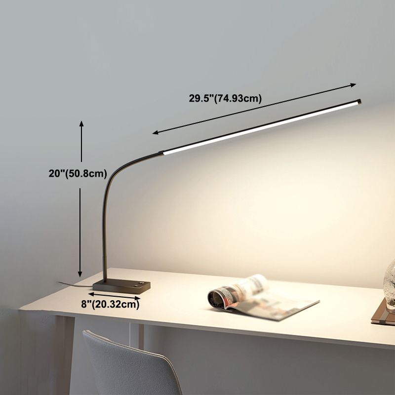 1 Leichte lineare Tischbeleuchtung moderner Metalltischlicht für Schlafzimmer
