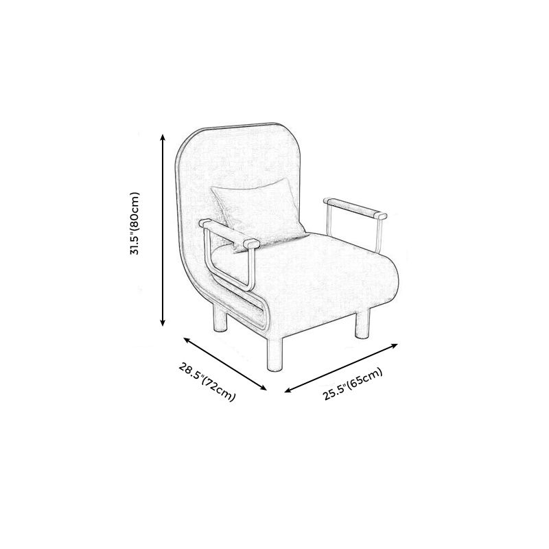 Convertible Accent chair Square Arms Velvet Convertible Chair with Basic Four Leg