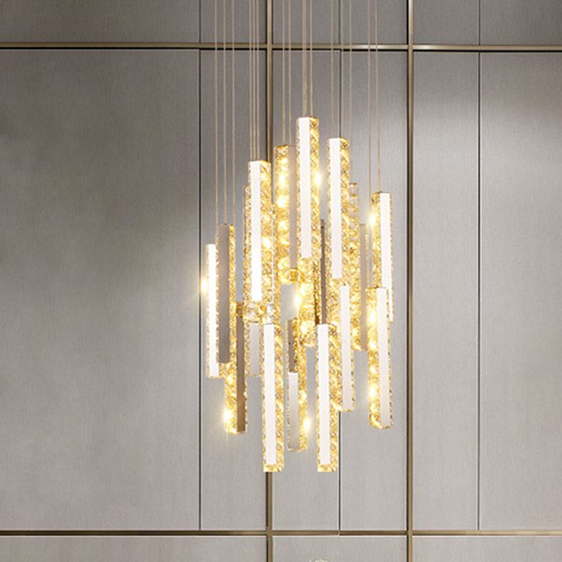 Kit de luz colgante posmoderna Luz de techo de cristal para sala de estar para sala de estar