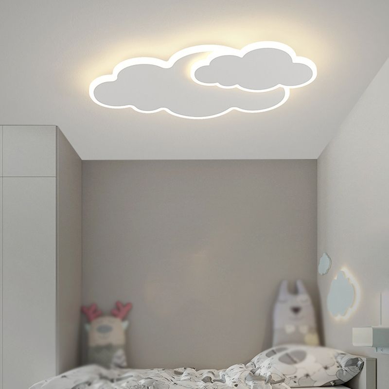 Modern Clouds Shape Flush Mount Lighting Metal 2 Lights Flush Ceiling Lights