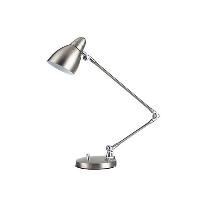 Nickel/Chrome Arm Adjustable Reading Light Industrial Style Metal 1 Light Study Room Desk Lighting