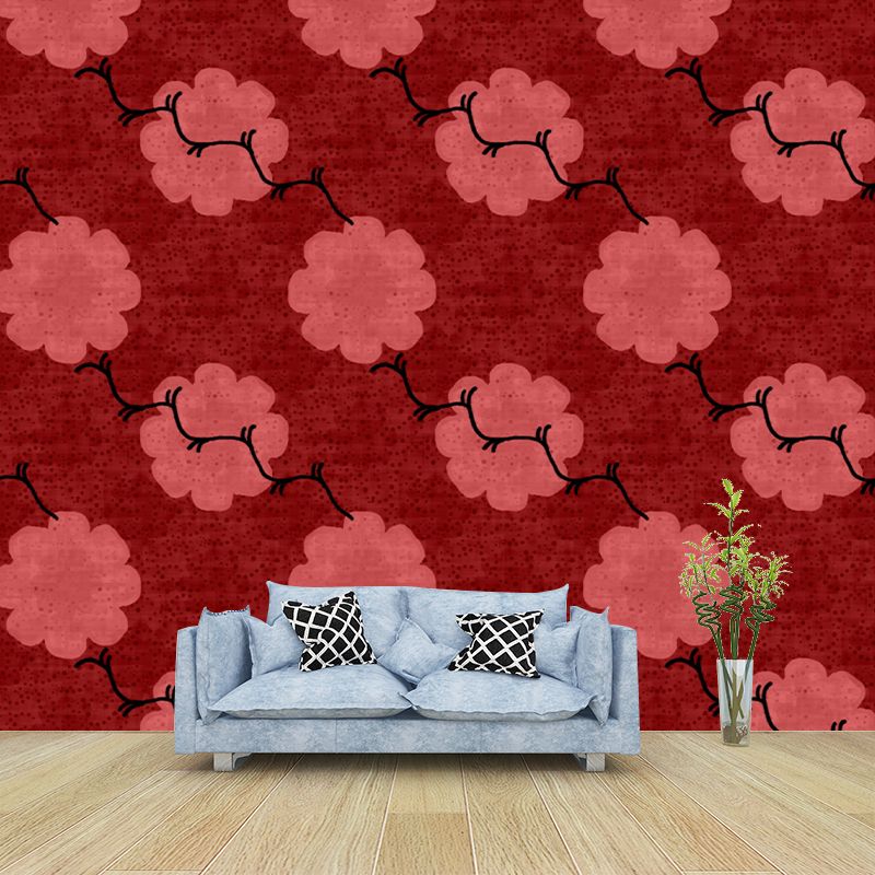 Botanical Pattern Mildew Illustration Wall Mural Horizontalt for Wall Decor