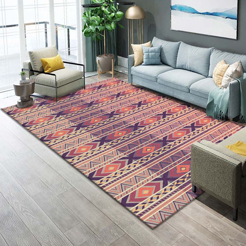 Alfombra de salón occidental Área de impresión geométrica Multi -color alfombra polipropileno fácil cuidados alfombras de interior lavables para mascotas