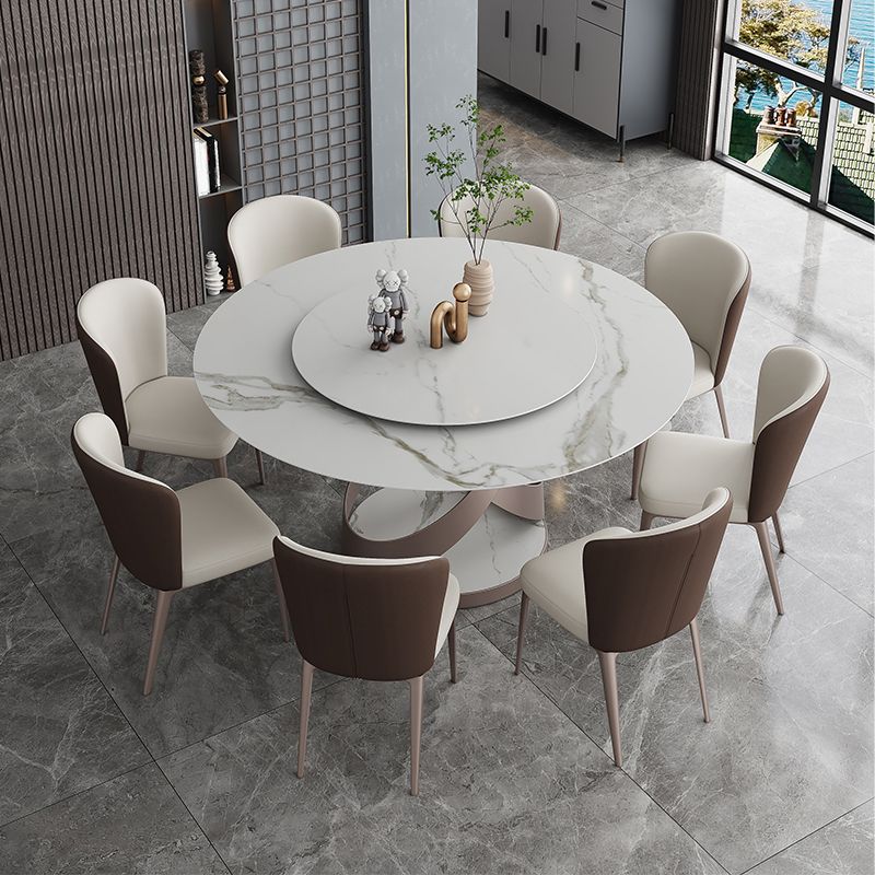 Modern Home Sintered Stone Table Round Pedestal Dining Table