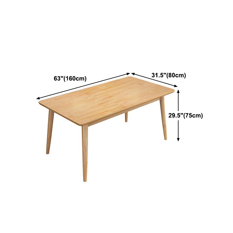 Rectangle Modern Wood Table Standard Height Table Dining Table with 4 Legs