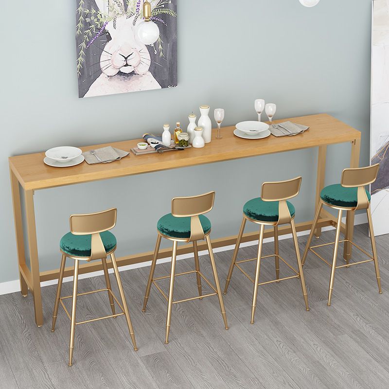 Contemporary Bar Table Rectangle Solid Wood Pub Table for Outdoor