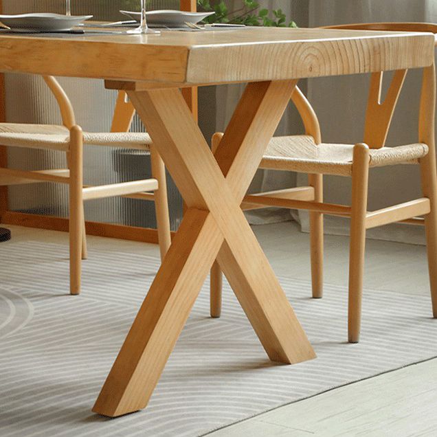 Contemporary Solid Wood Dining Table Double Pedestal Dining Table