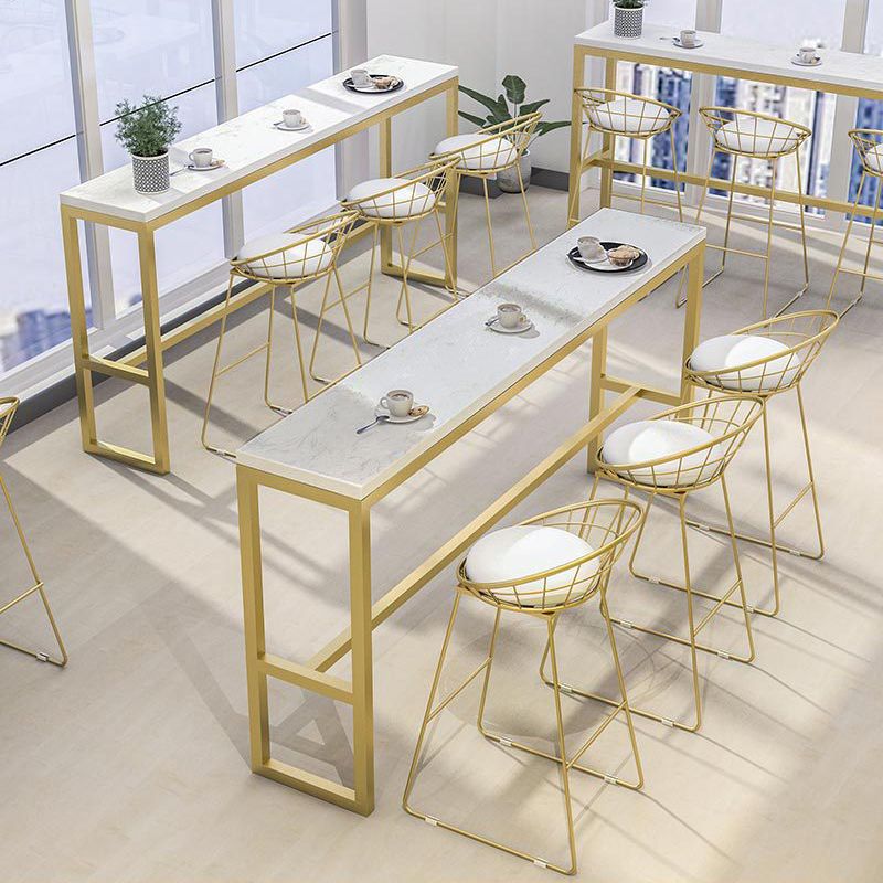 Glam Armless Bar Stool Metal Low Back Barstool with Gold Metal Legs