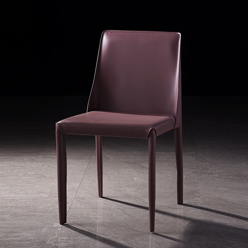 Chaises de salle à manger sans bras moderne chaise en cuir multicolore