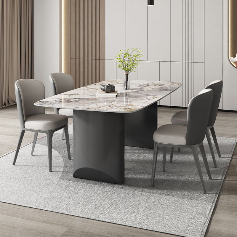 Modern Rectangle Dining Table Stone Top Dinner Table for Dining Room