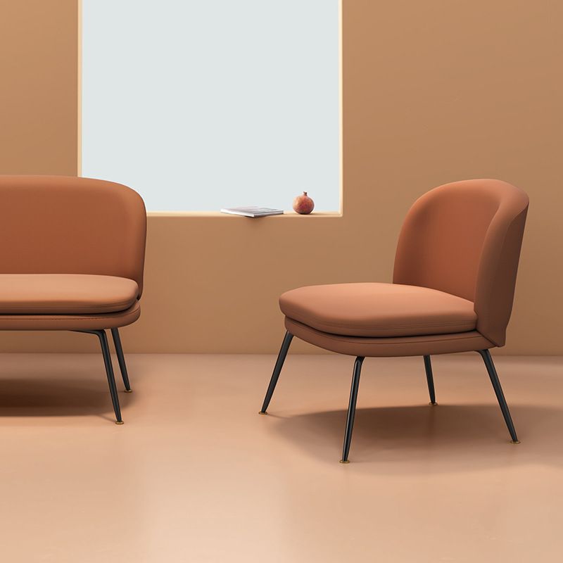 25.59" Wide Armless Chair Faux Leather Chair for Living Room, Stain Resistant