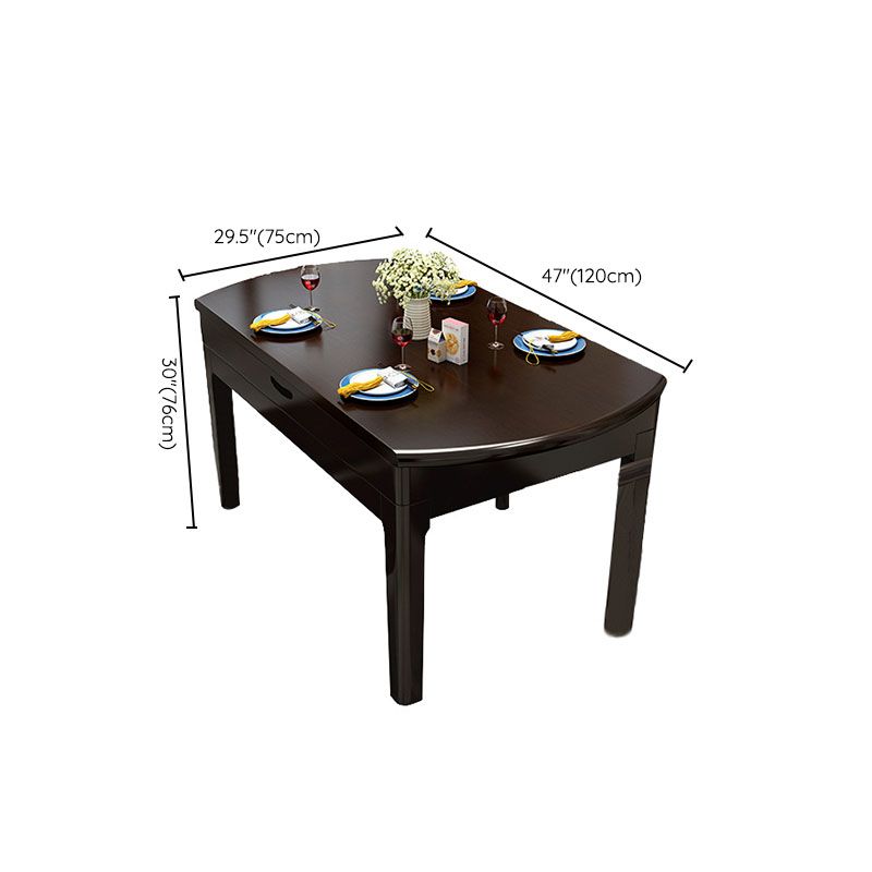 Traditional 4 Legs Dining Table Extendable Dining Table for Dining Roo