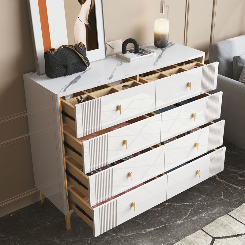 Modern Slate Storage Chest Glam Style Double Dresser with 6 / 8 Drawers