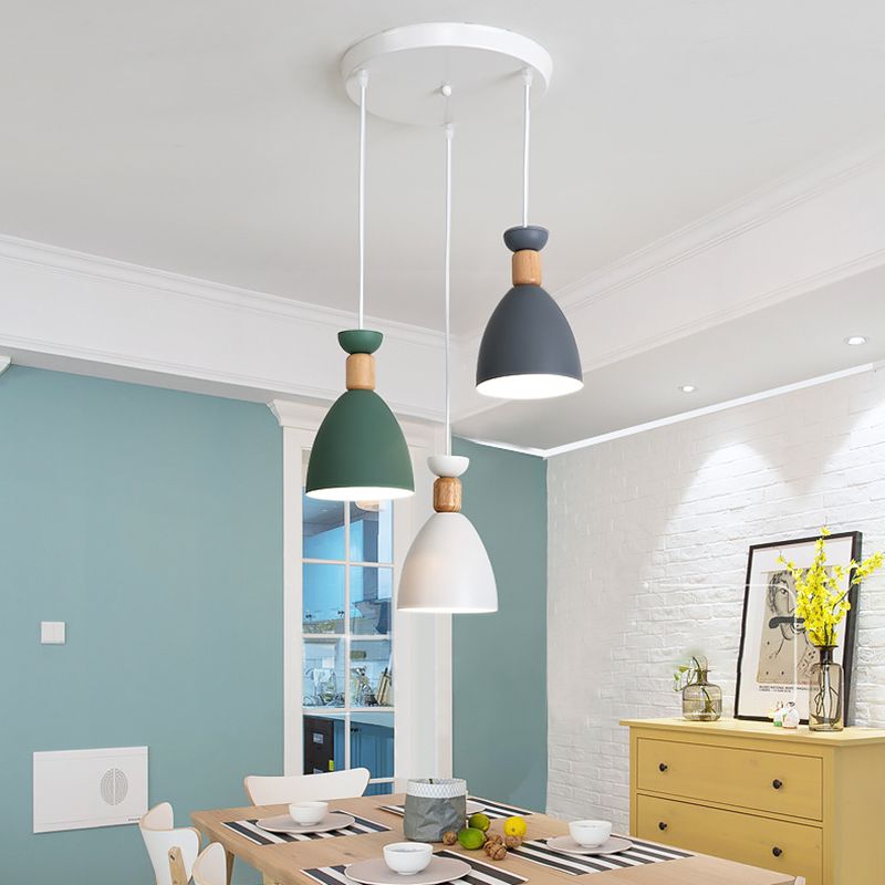 3 Köpfe Anhänger leichter Metallschatten moderne Hanglampen für Wohnzimmer