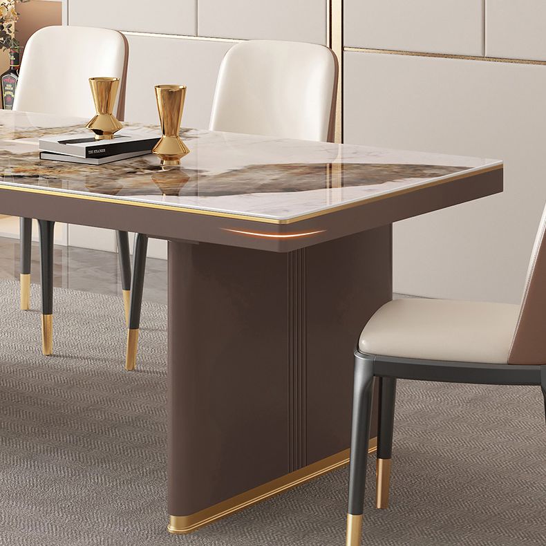 Mesa de comedor de estilo de lujo tradicional con pedestal doble
