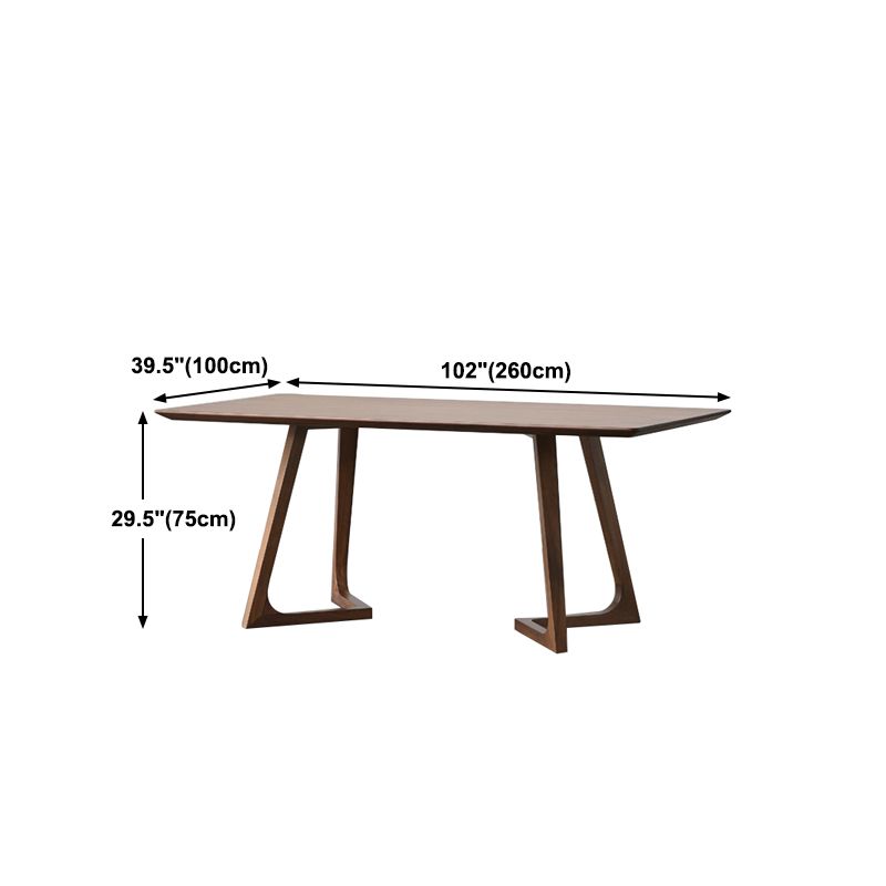 Modern Rectangle Solid Wood Table Standard Height Dining Table for Living Room