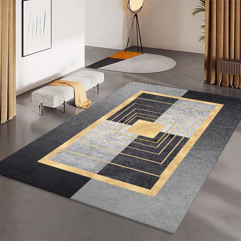 Tapis géométrique Rapis moderne Patchwork Area Tapis Polyester Tapis antidérapant pour le salon