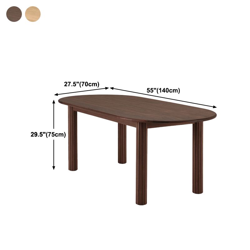Modern Style Dining Oval Table Dining Wooden Table for Restaurant with Wood Legs