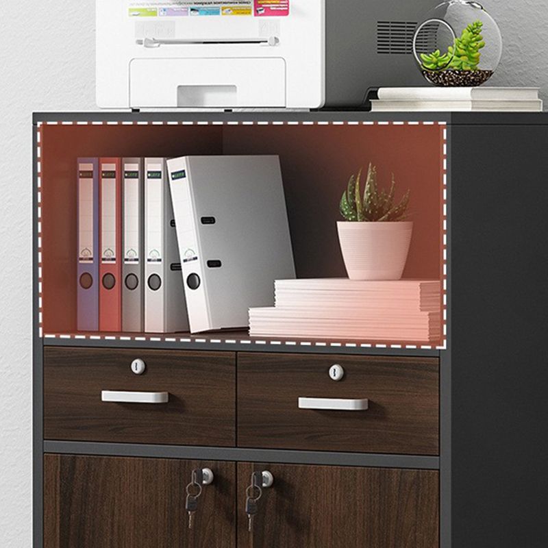 Modern Storage File Cabinet Wooden Frame Key Locking Filing Cabinet