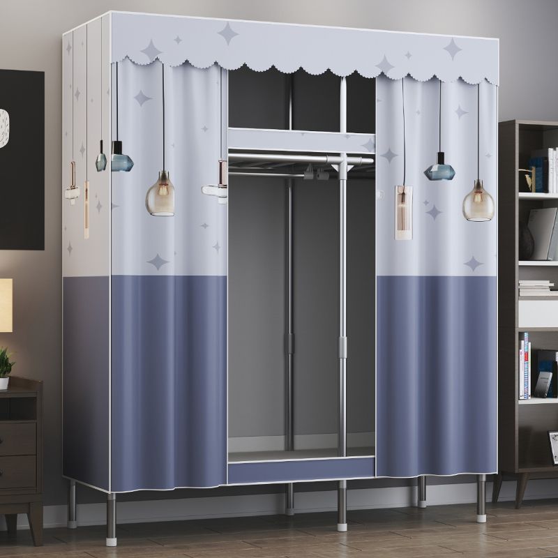 Modern Style Wardrobe Metal Wardrobe Closet with Garment Rod