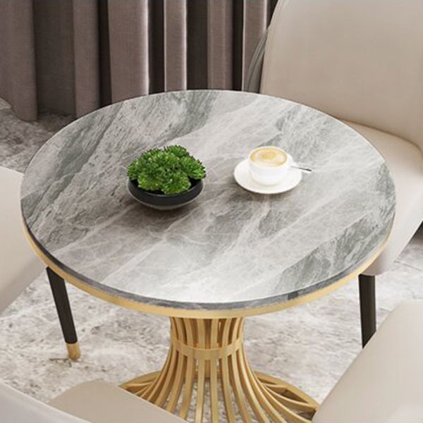 Traditional Luxury Dining Table Sintered Stone Pedestal Table for Dining Room