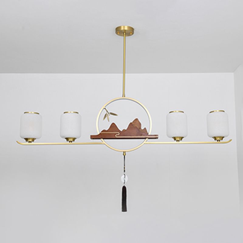 Moderne hanglampcilinder Witglas eiland hanglampen voor kookeiland