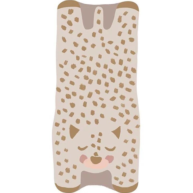 Pink Casual Rug Polyester Leopard Rug Non-Slip Backing Rug for Living Room