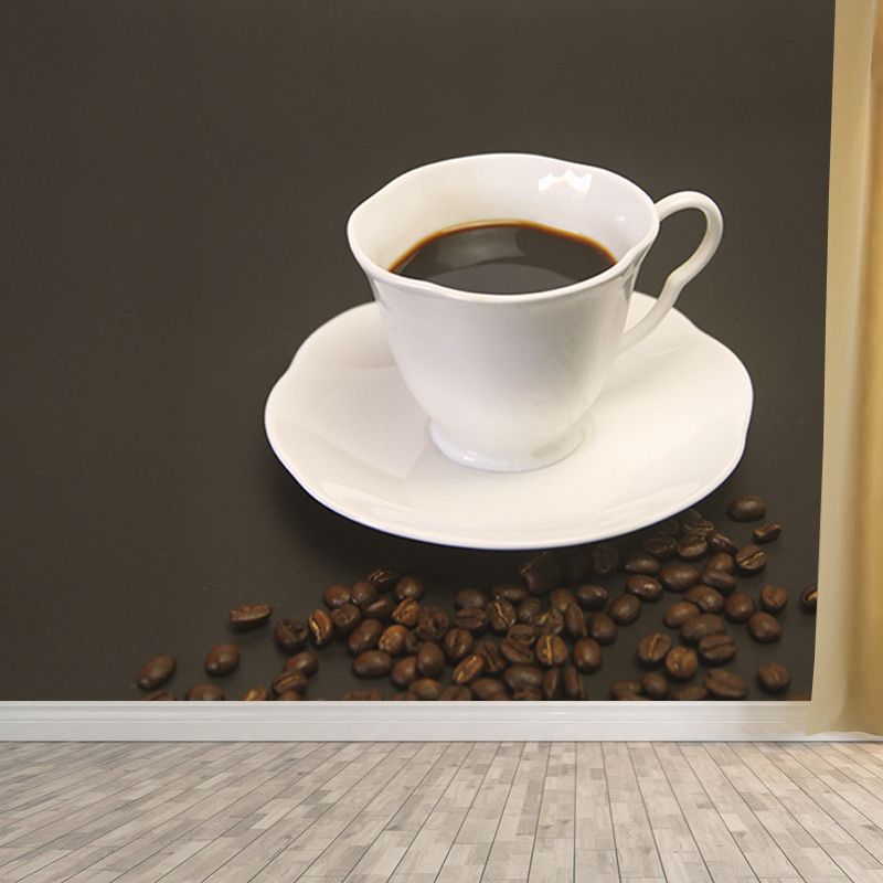 Strong Coffee Wall Mural Decal Customized Size for Restaurant Hotel, Water Resistant